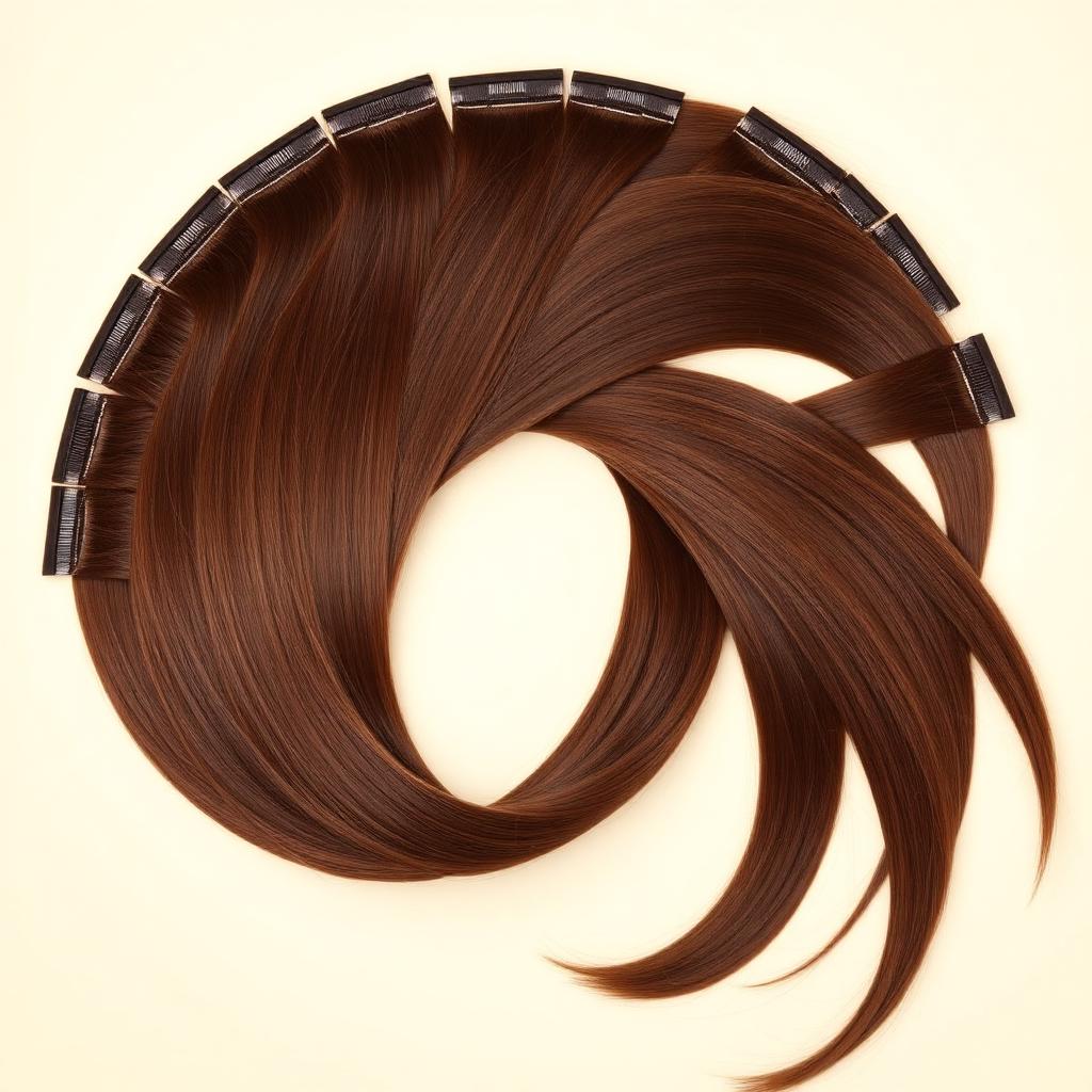 Chocolate Brown #4 Tape-In Extensions view 3