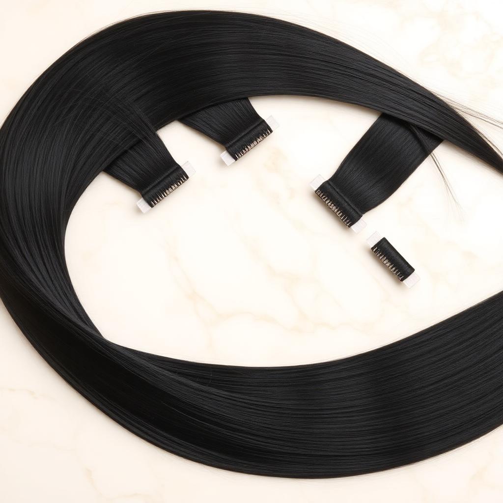 Natural Black #1B Tape-In Extensions